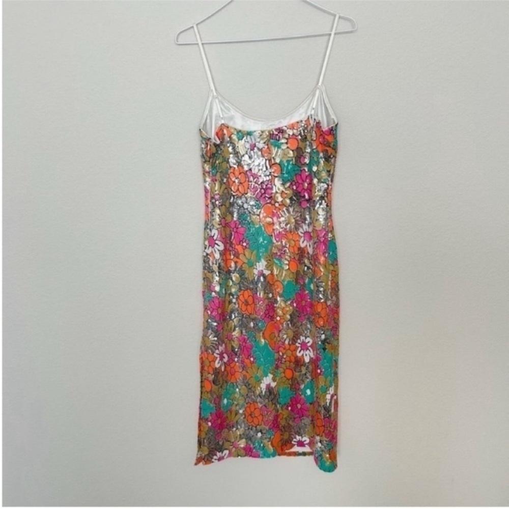 NWT Milly Annie Floral Sequin Midi Dress - Picture 6 of 10